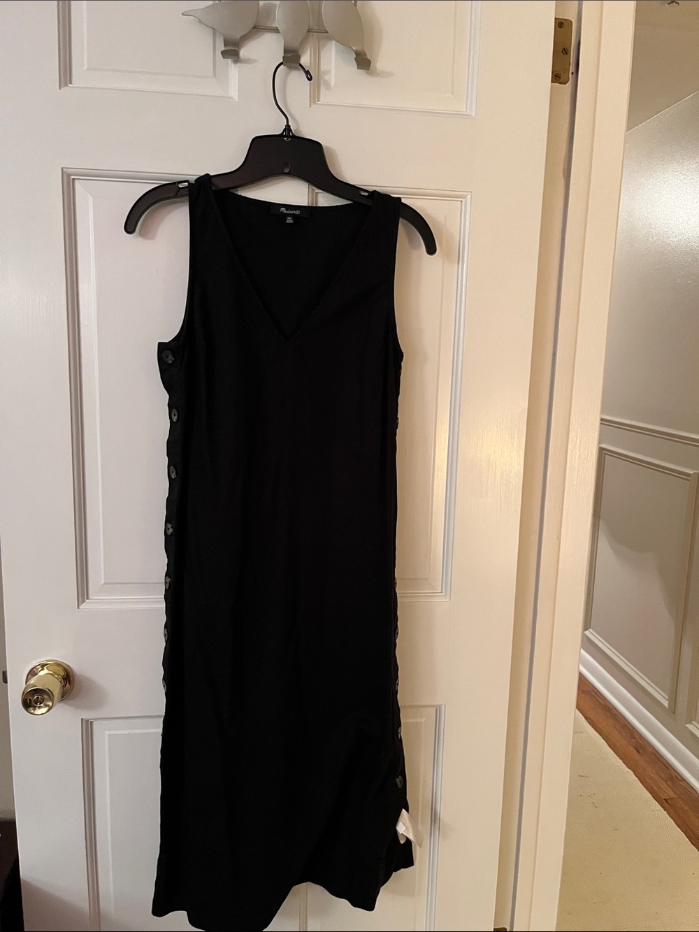 Madewell Black Sleeveless V-Neck Maxi Dress